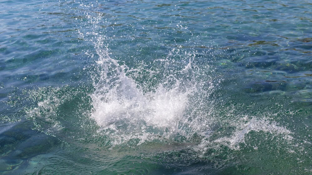 Man drowning in the sea. Selective focus. nature.