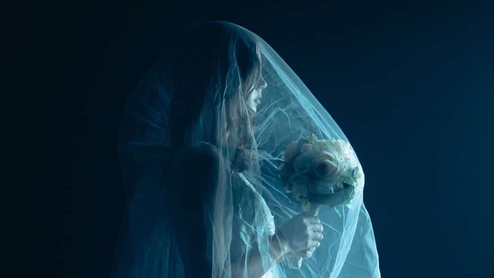 Dead bride ghost in Halloween horror concept