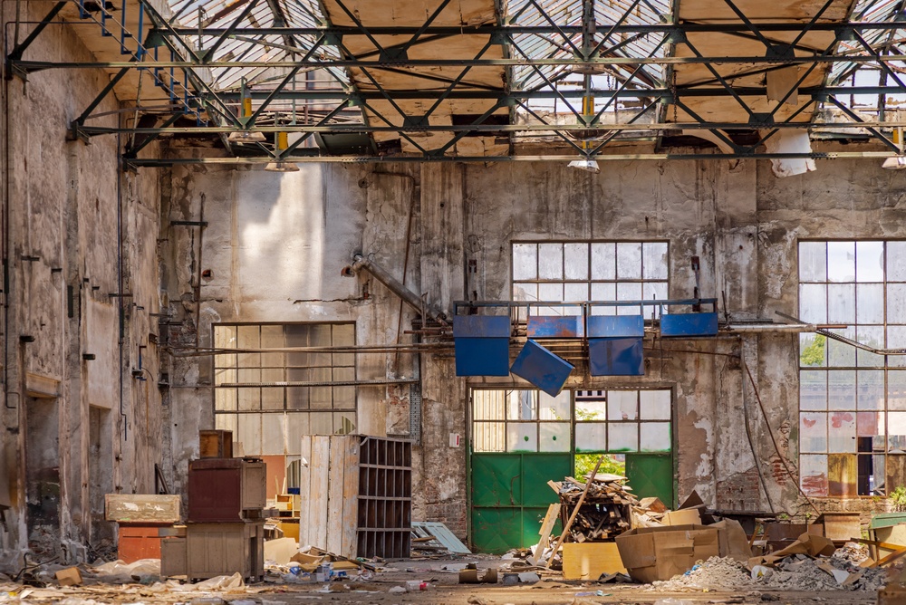 Abandoned Factory Hall Old Industrial Building Interior Decay