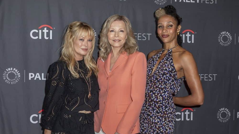 Jordan Ladd, Cheryl Ladd and Lindsay Walker arrive at the 50th Anniversary Celebration for "Charlie's Angels" during PaleyFest LA 2026 at the Dolby Theatre in Hollywood, California on April 6, 2026.
