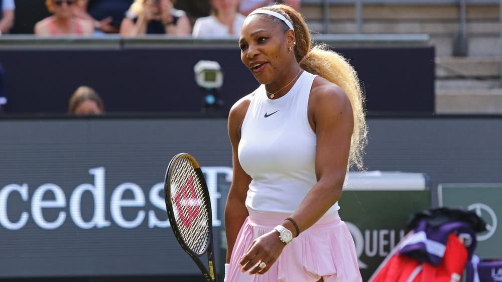 Berlin, Germany - June 16, 2026: Serena WILLIAMS (USA) in action during her WTA 500 Berlin Tennis Open doubles game against Giuliana OLMOS (MEX) and Erin ROUTLIFFE (NZL) at Rot Weiss Tennis Club in Berlin