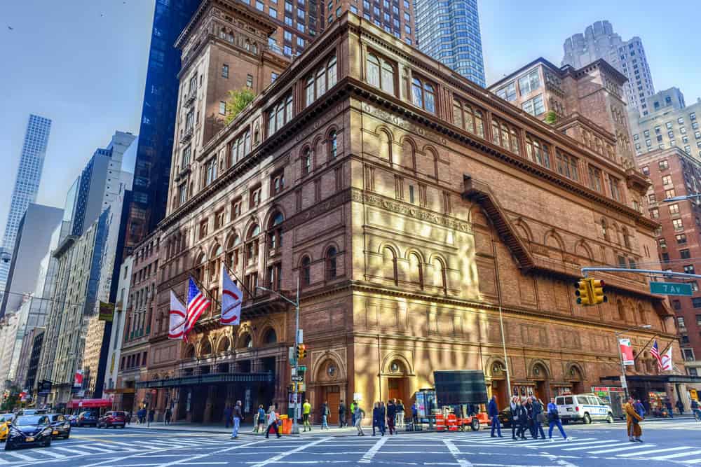 New York City - November 6, 2016: Carnegie Hall in Manhattan, New York City, USA. Carnegie Hall is a concert venue in Midtown Manhattan in New York City