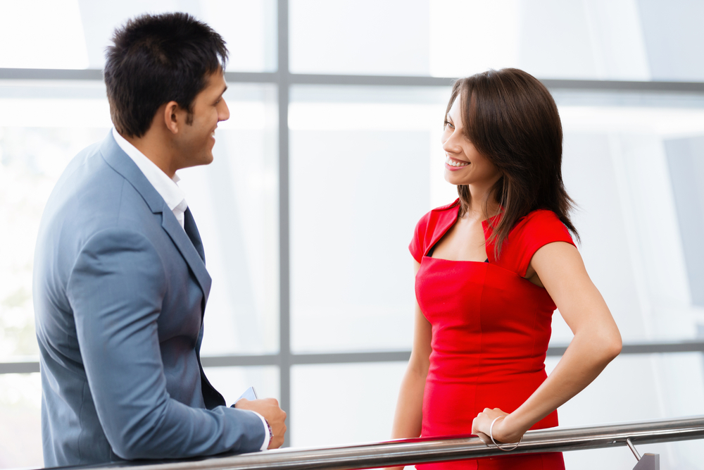 Two young business collegue in office