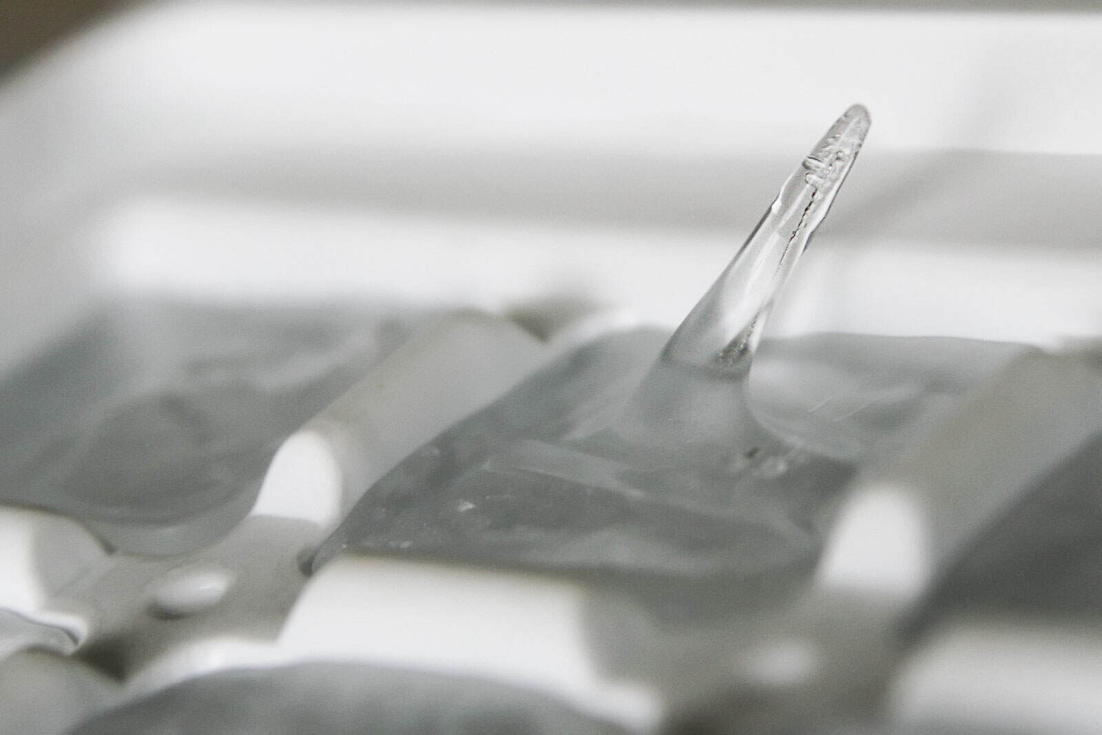 Ice in aluminum ice tray