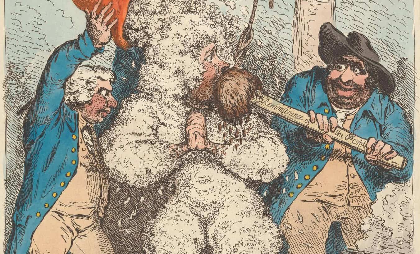 James Gillray - Retribution, - Tarring and Feathering, - or - The Patriots Revenge,