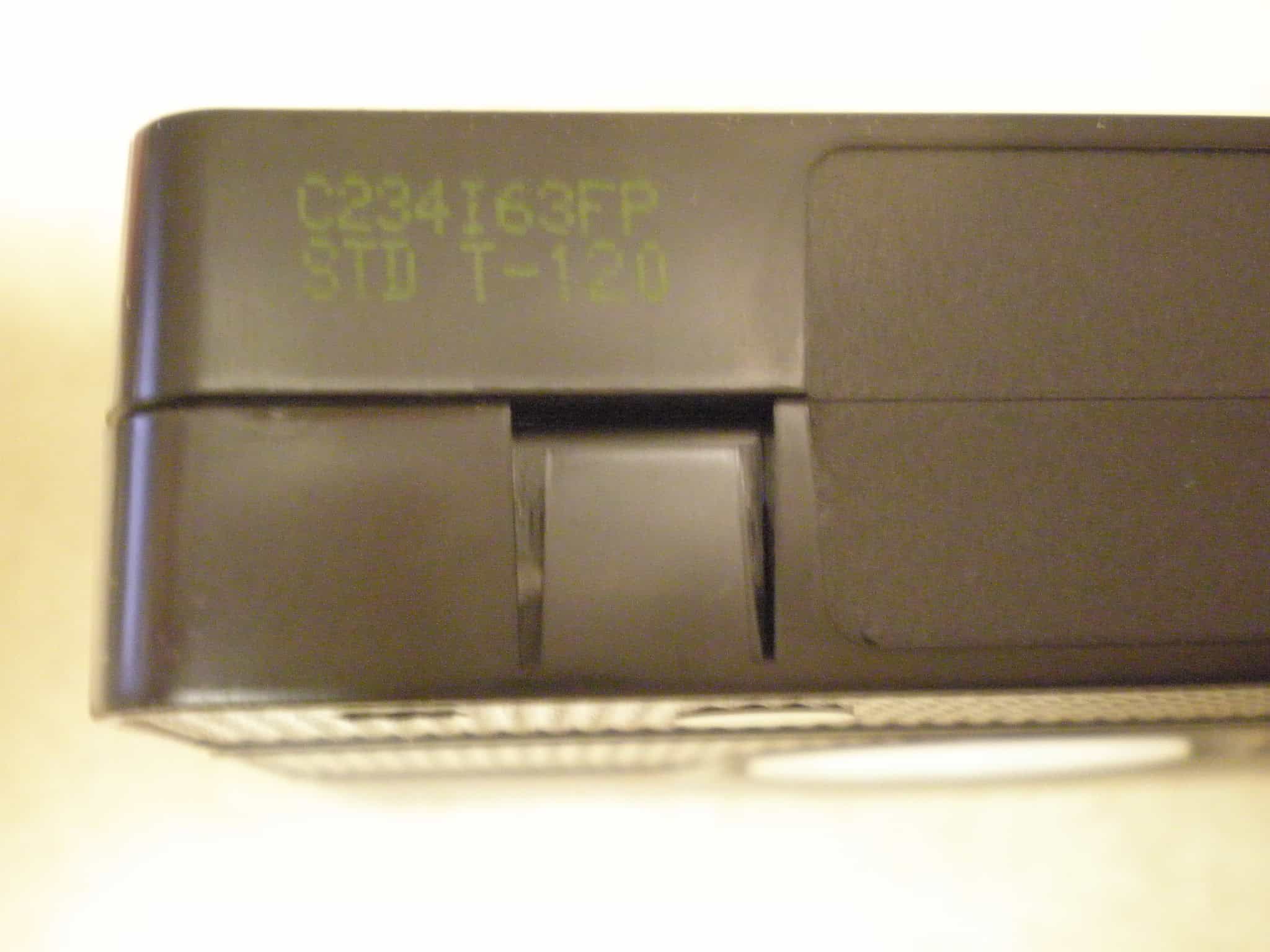 VHS cassette copy protection tab intact