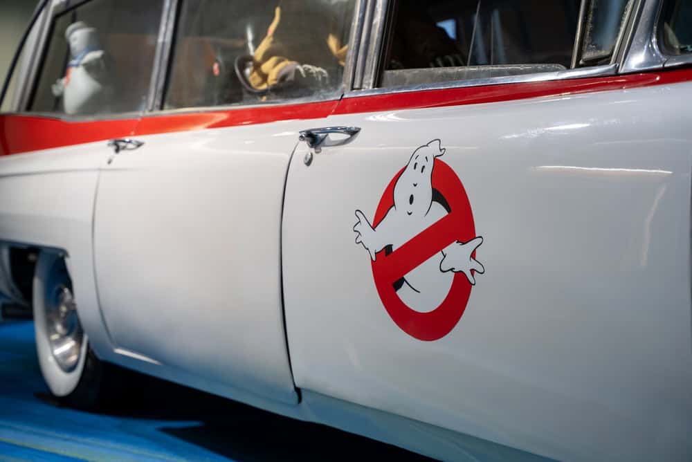Ghostbusters Ecto 1 car on display at Canadian International AutoShow. Toronto, Canada - February 18