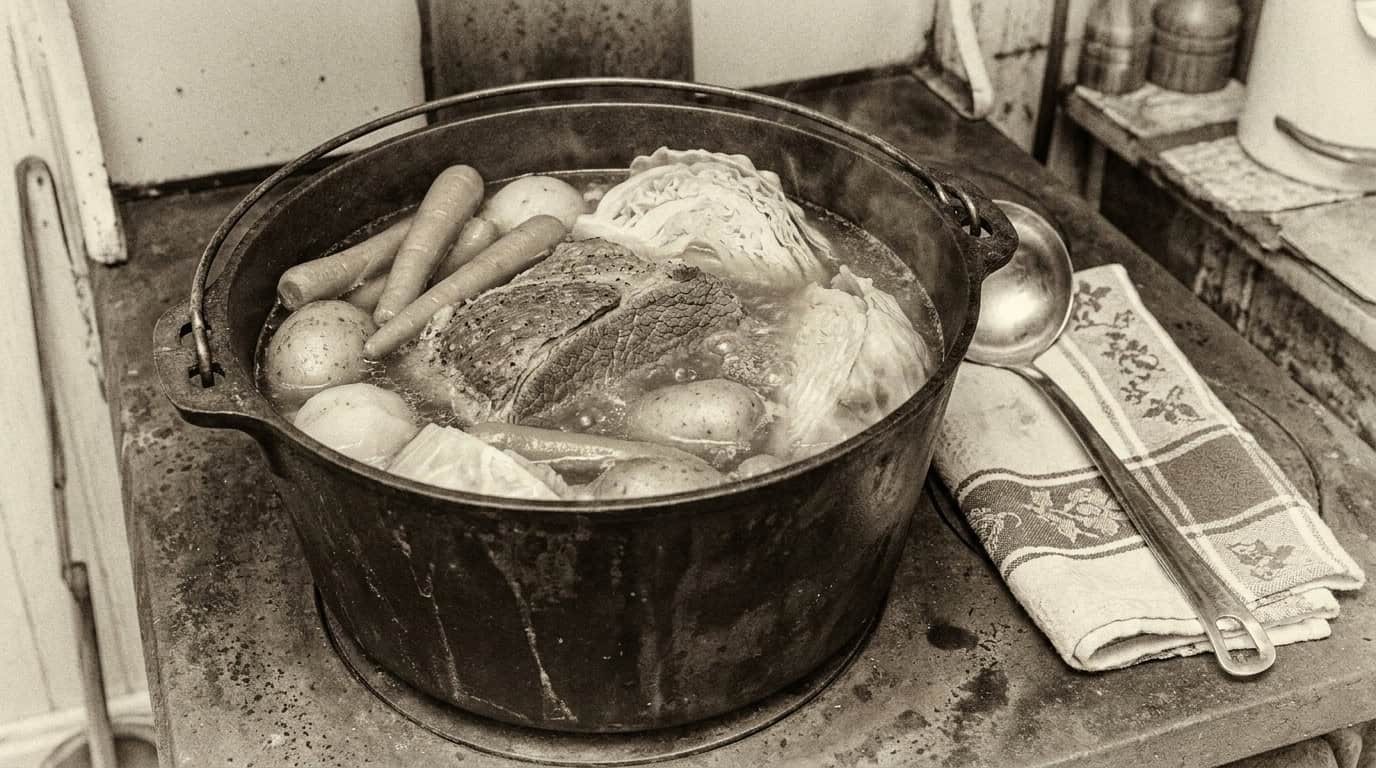 boiled dinner with vegetables