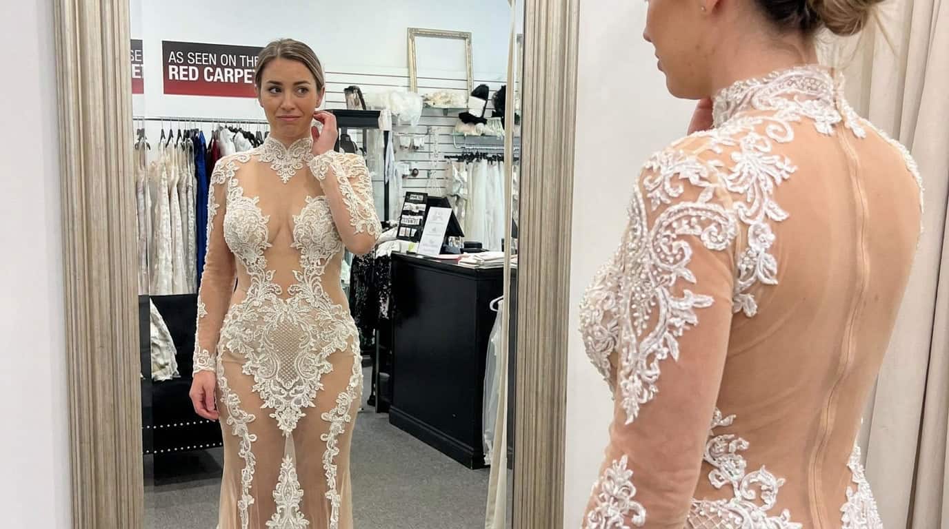 Sheer wedding gown