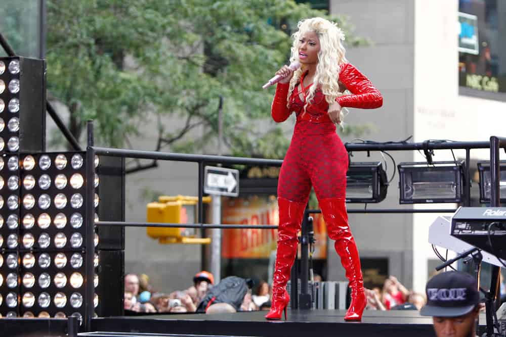 NEW YORK-AUG 14: Singer Nicki Minaj performs on NBC's Today Show at Rockefeller Plaza on August 14, 2012 in New York City.