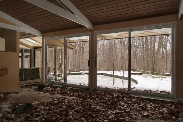 Interior of a forgotten and abandoned house. Natural light.