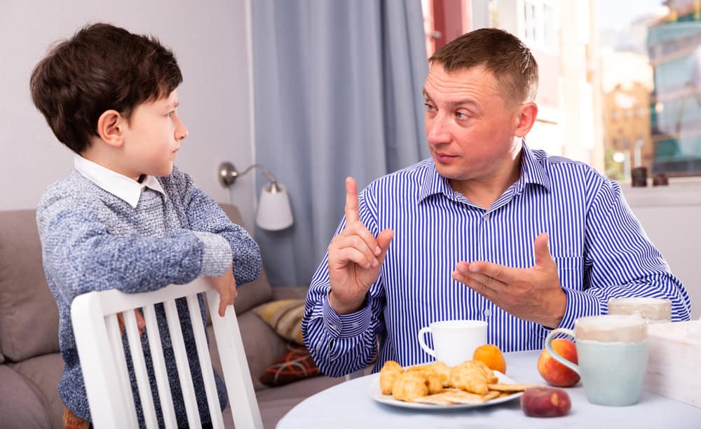 Dad troubled about behavior of his tween son and reprimanding him at home