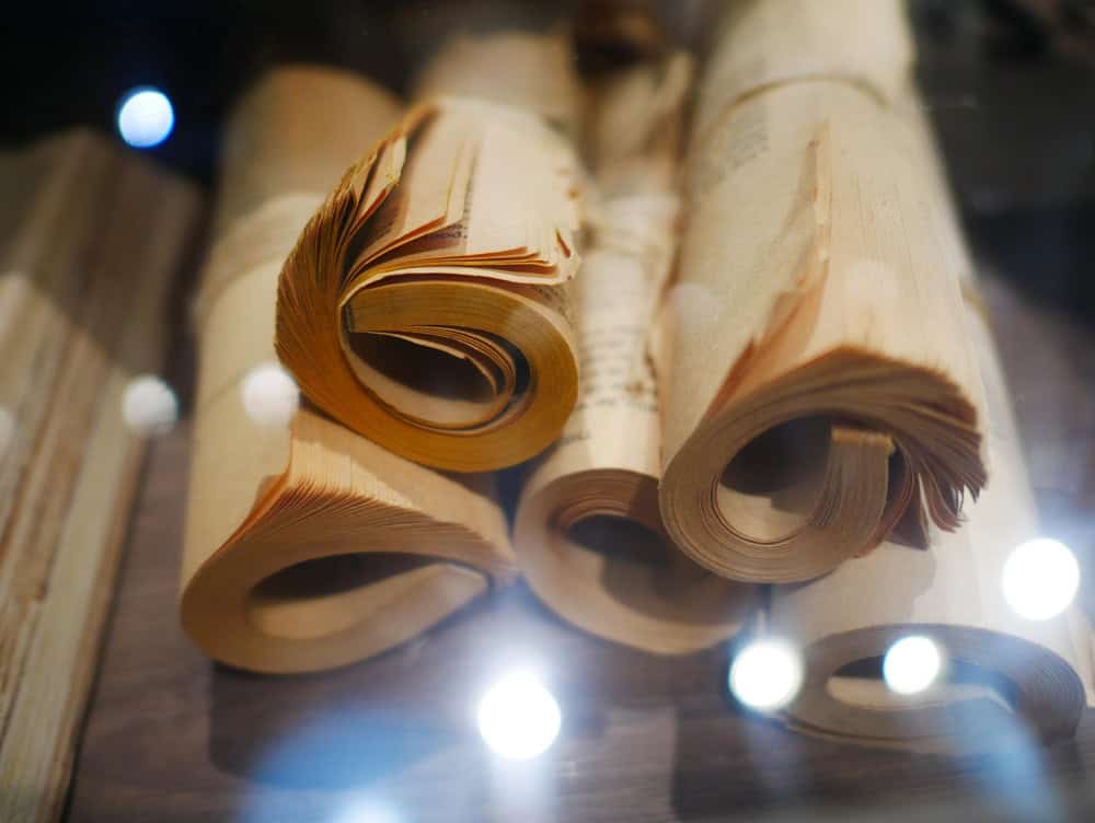 Old paper documents. Documents in the archive