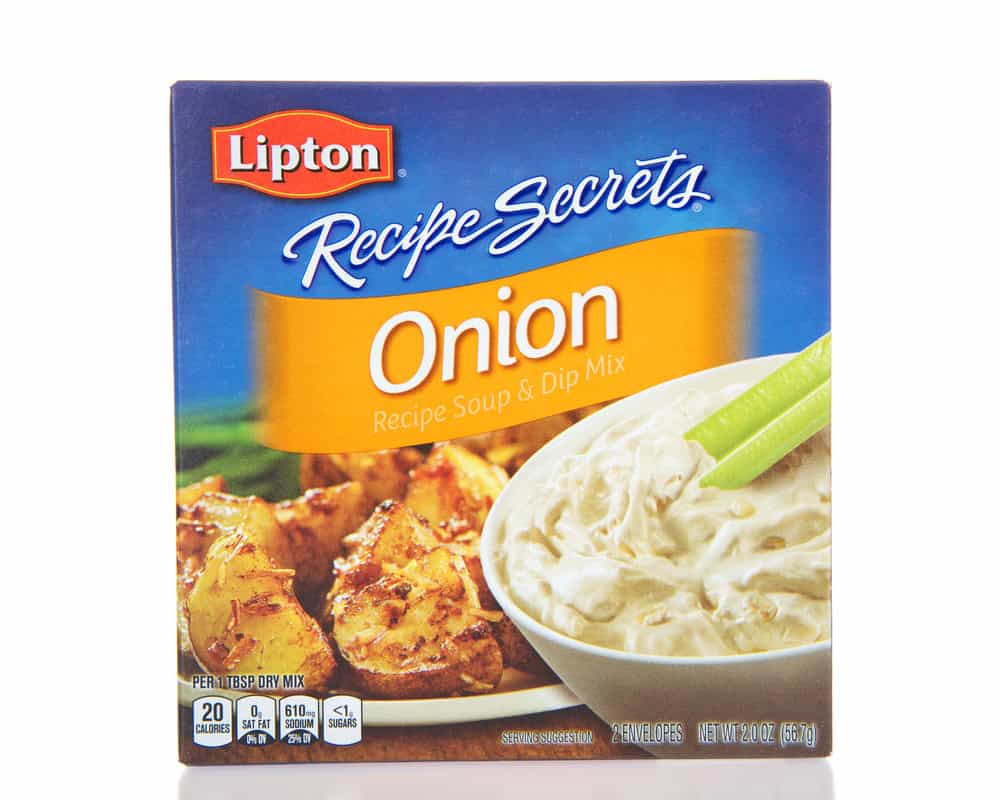 Alameda, CA - April 10, 2017: One box of Lipton brand Onion Soup and Dip Mix.