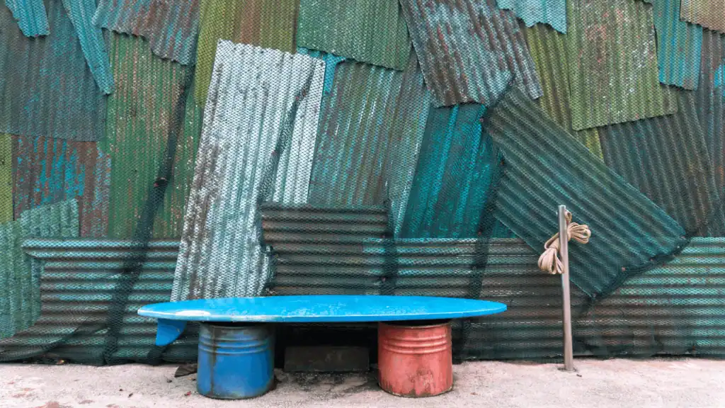 recycled old surfboard