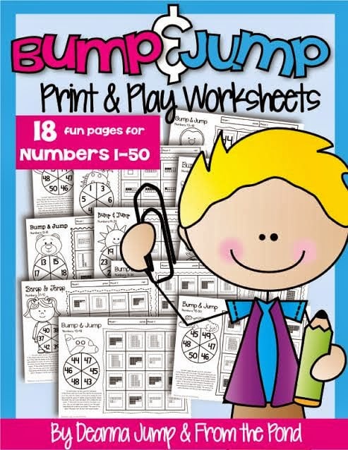 Update on Interactive Reading Journal freebie and Bump & Jump Numbers