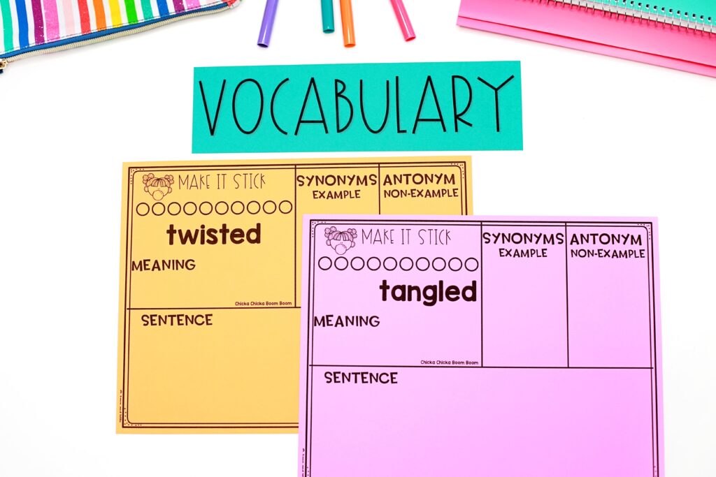 Two vocabulary printable activities