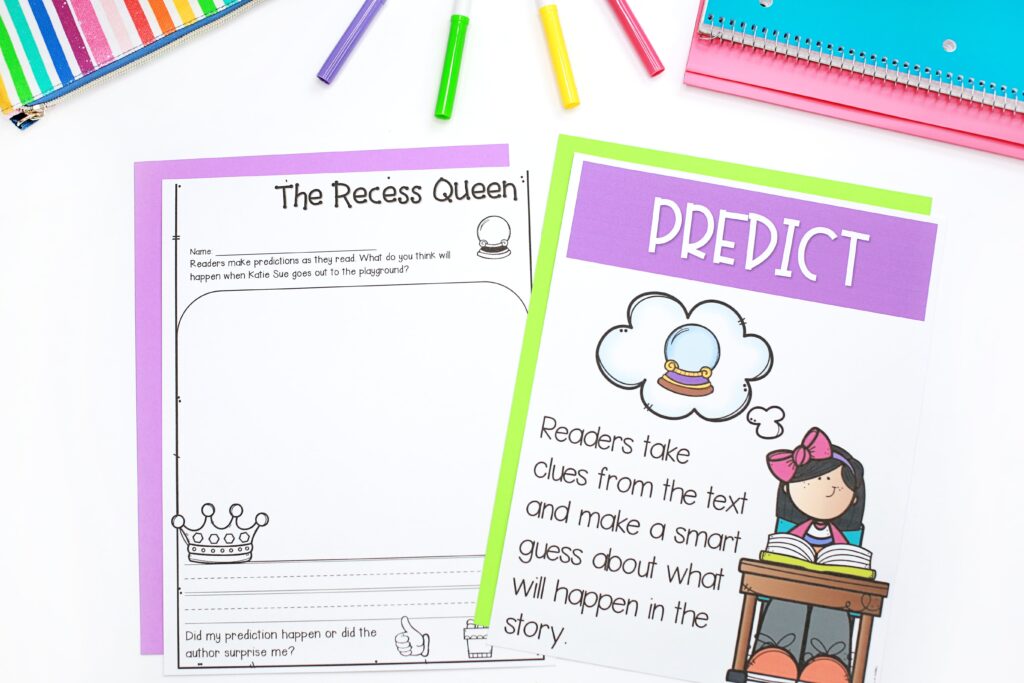 Prediction printables for The Recess Queen