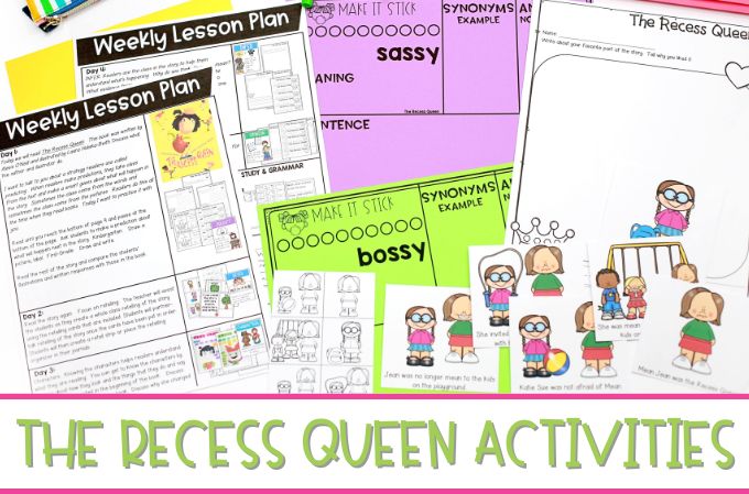 The Recess Queen Activities