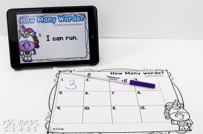 Digital Student Center Activities for kindergarten and first grade classrooms. These paper saving math and literacy skills centers, with response worksheets, will be a classroom favorite.