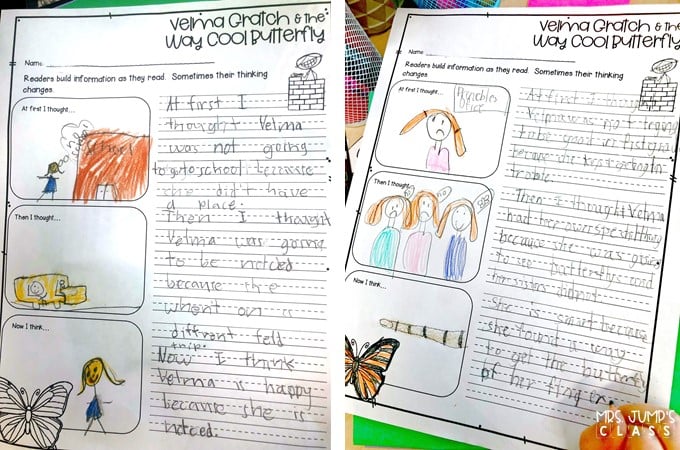 5 reading lesson ideas for Velma Gratch and the Way Cool Butterfly. K-2 Reading Comprehension lessons, responding to literature, and a FREE FILE!