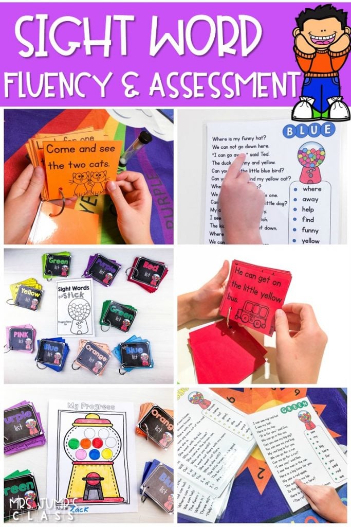 Sight word fluency practice for your primary classroom. Dolch word phrases broken into colorful lists for fun practice and assessment. #sightwords #sightwordfluency #sightwordassessment #dolchwords