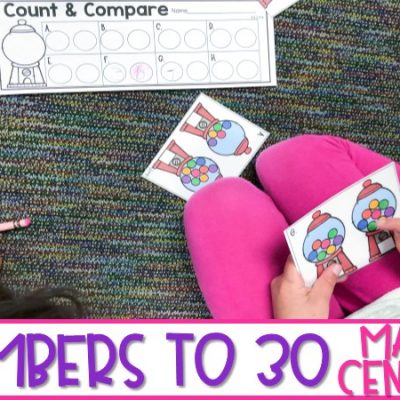 Kindergarten Math Centers: Practicing Numbers to 30