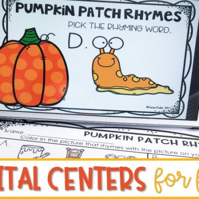 Fall Digital Centers for Kindergarten and First Grade