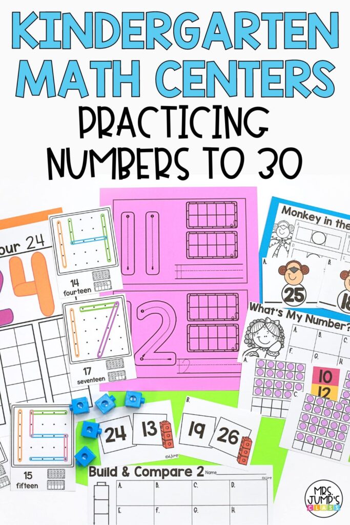 Kindergarten Math Centers - Practicing Numbers to 30