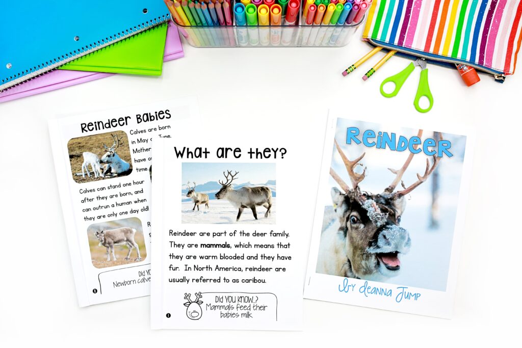 A printable reindeer nonfiction text