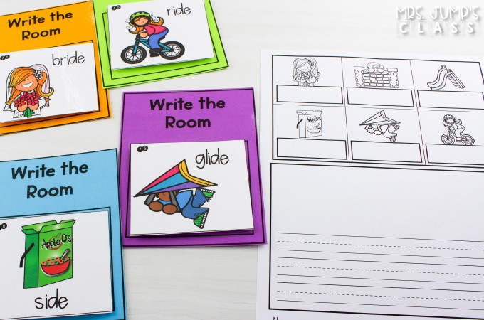 Write the room cards with a sentence writing recording sheet