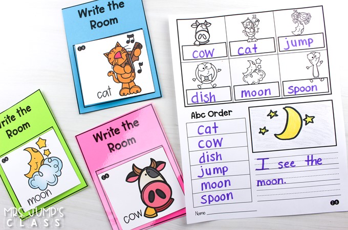 Write the room cards with an ABC order recording sheet