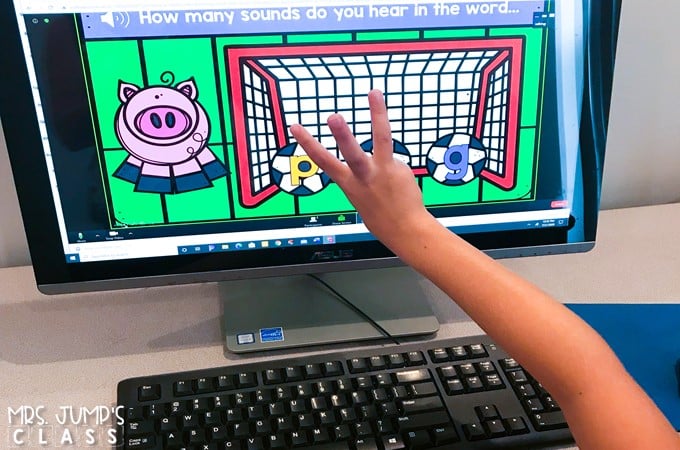 Digital phonological awareness slides to use in your PreK, K, or 1st grade classroom or through a video conferencing platform for distance learning.
