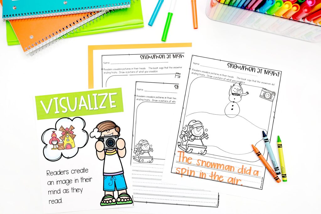 A Snowmen at Night visualization activity