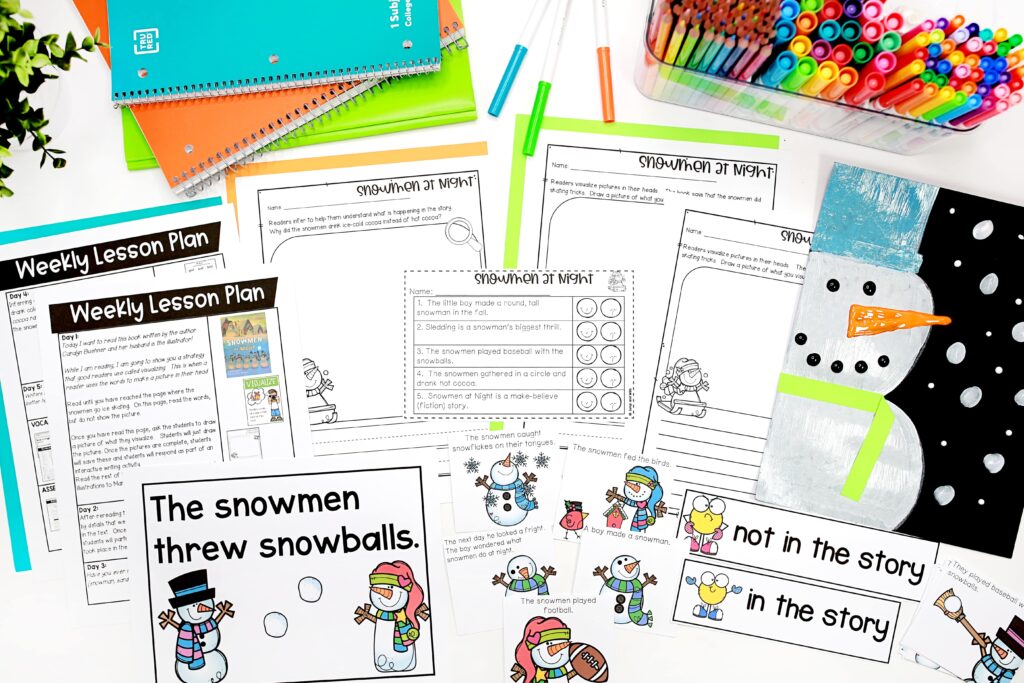 A variety of activities for Snowmen at Night