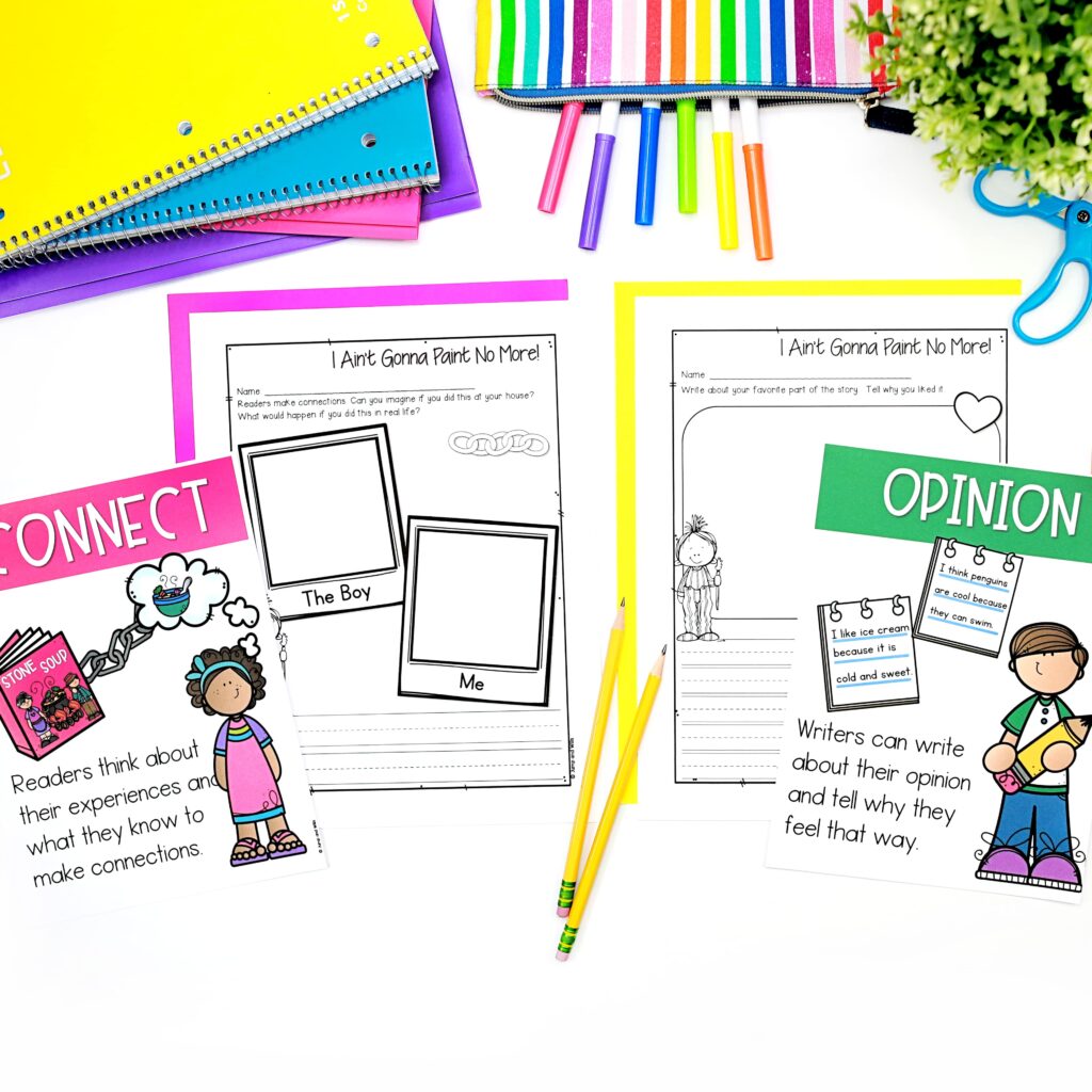 Connect and Opinion visual aids and worksheets