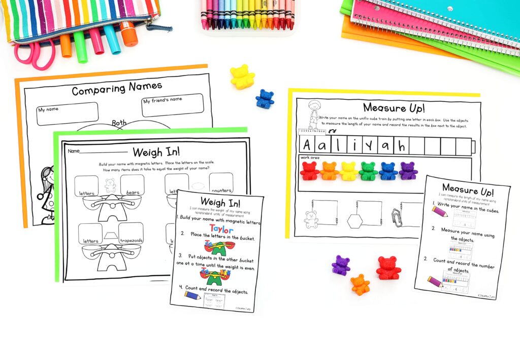 Name measurement and weighing activities