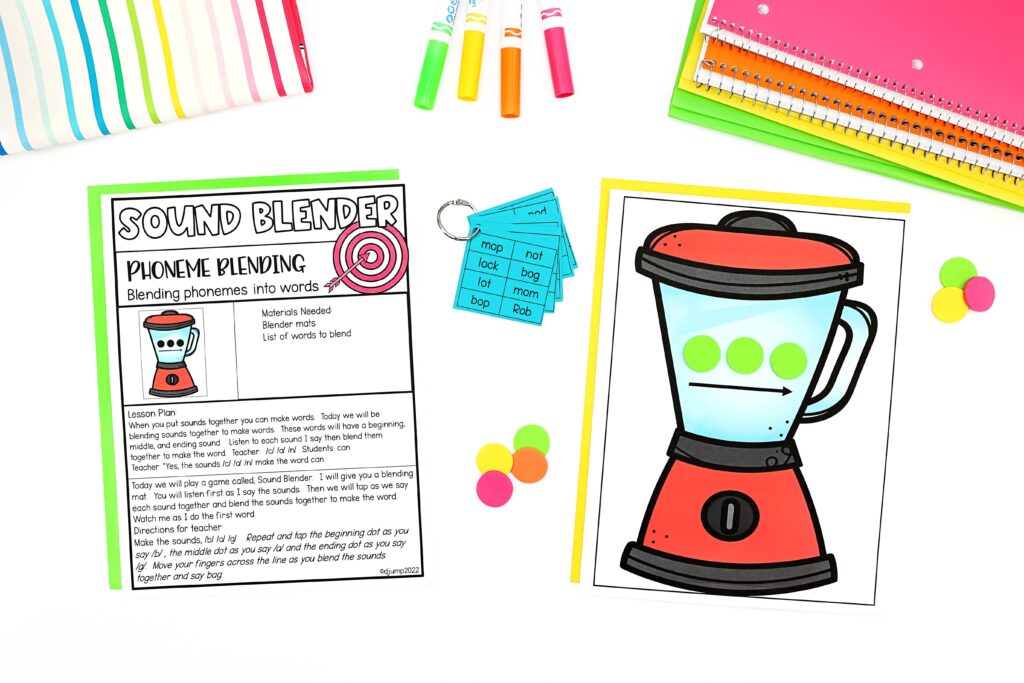 A blender-themed phoneme blending activity