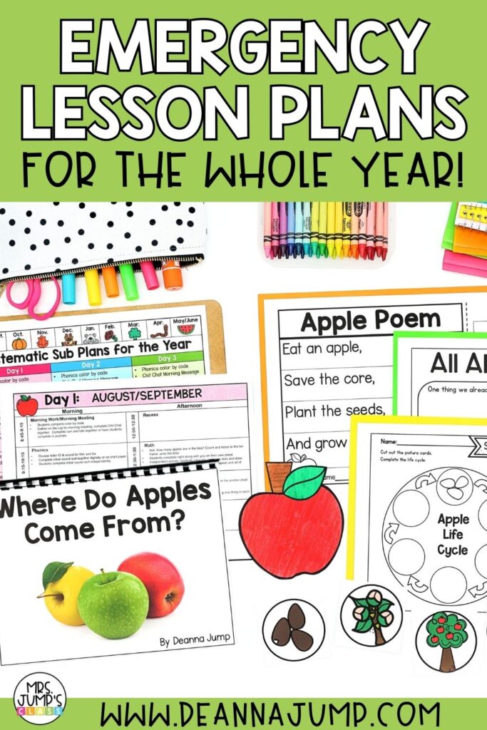 Emergency Lesson Plans for the Whole Year!