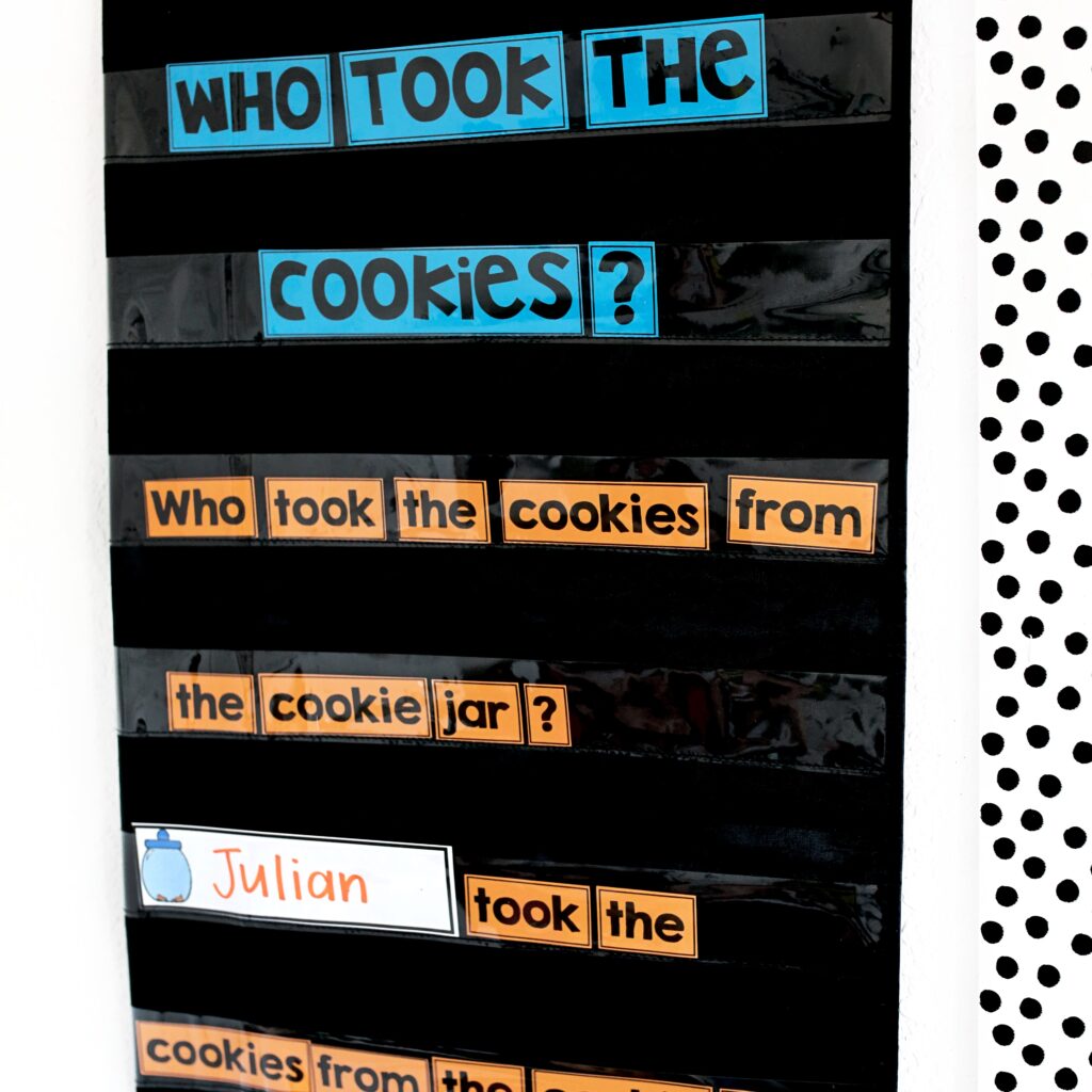 Who Took the Cookies? Poem in a pocket chart