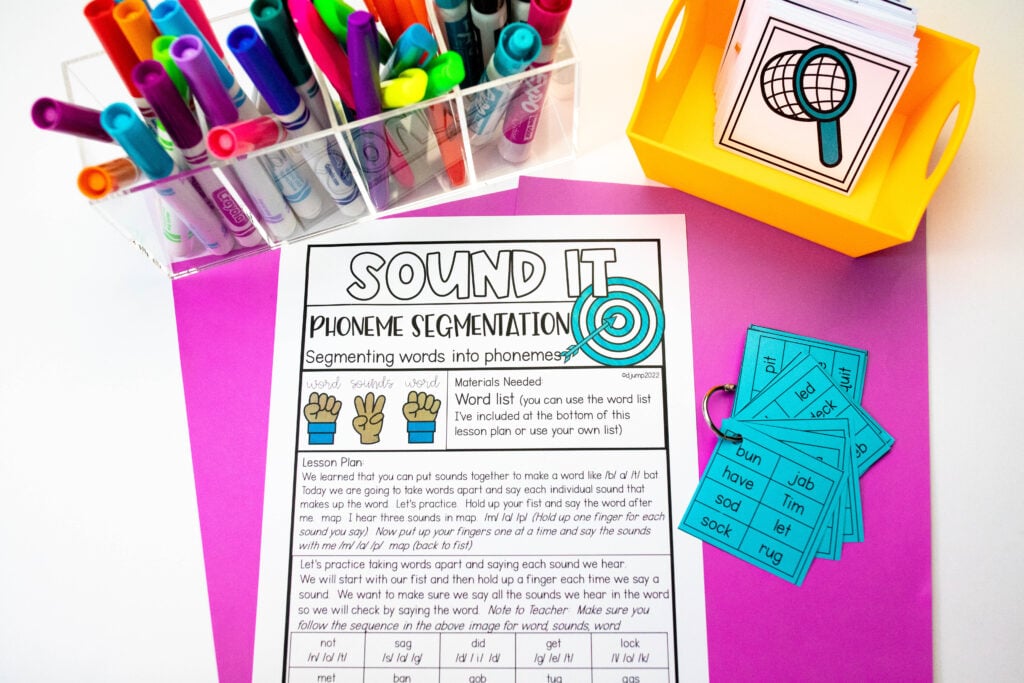 Sound It Phoneme Segmentation Lesson Plan and Word Cards