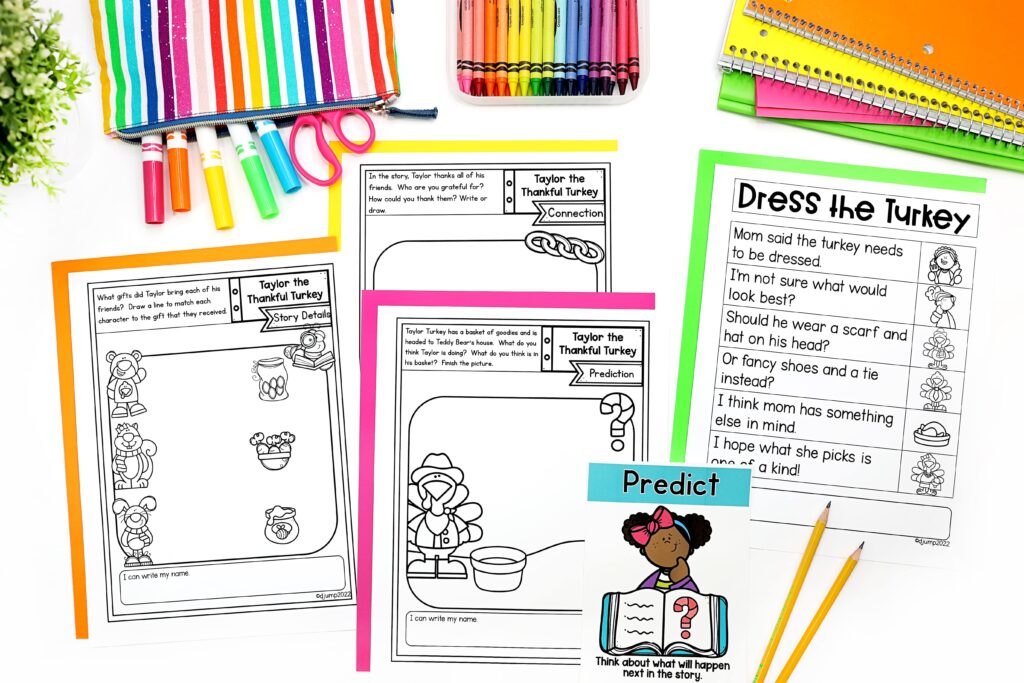 Printable worksheets for an interactive read aloud