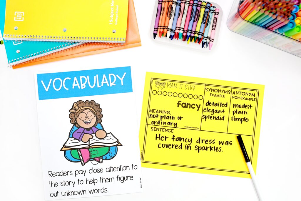 Vocabulary practice card