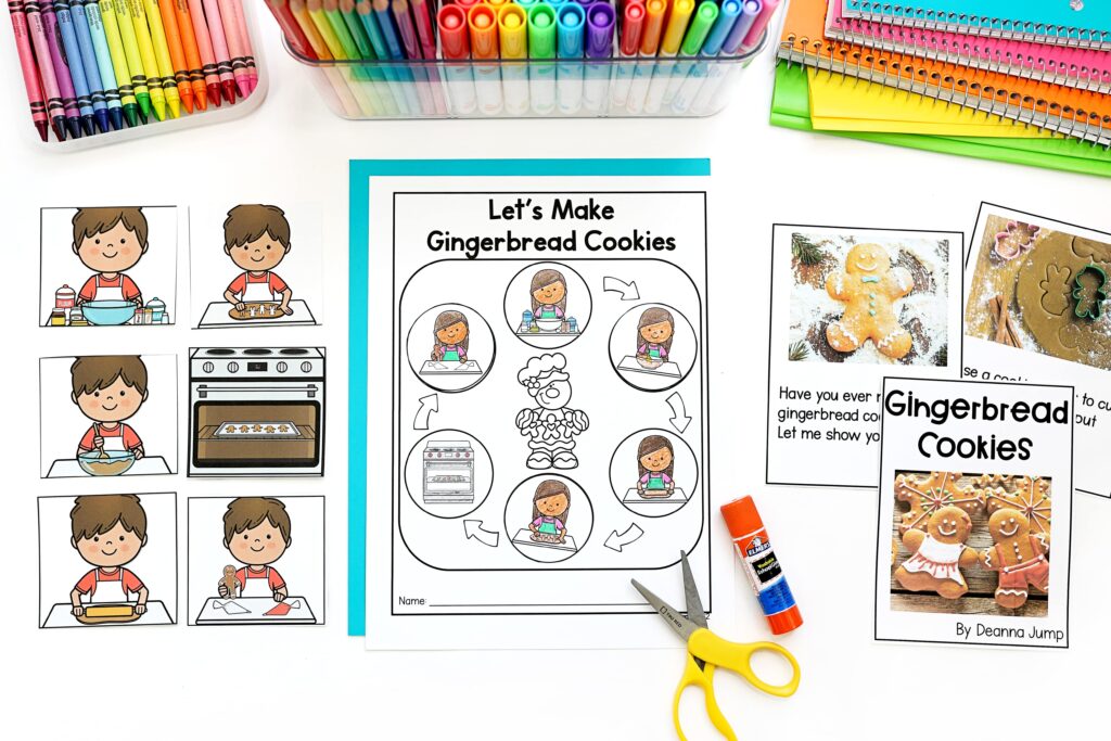 Gingerbread cookie sequencing activities