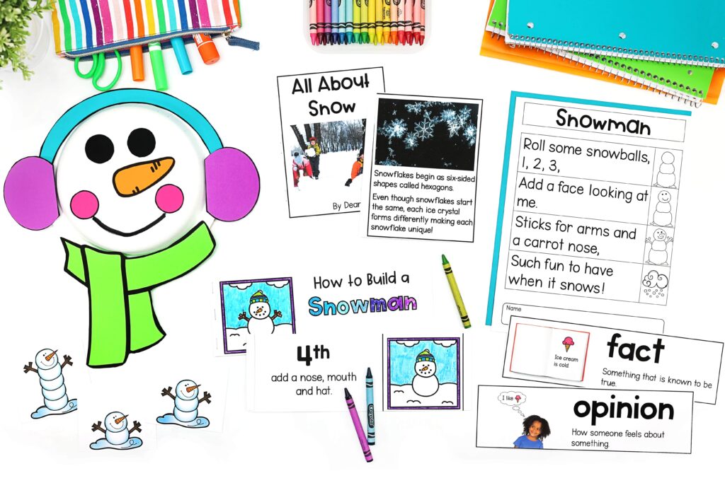 A wide variety of snowman activities from the printable resource