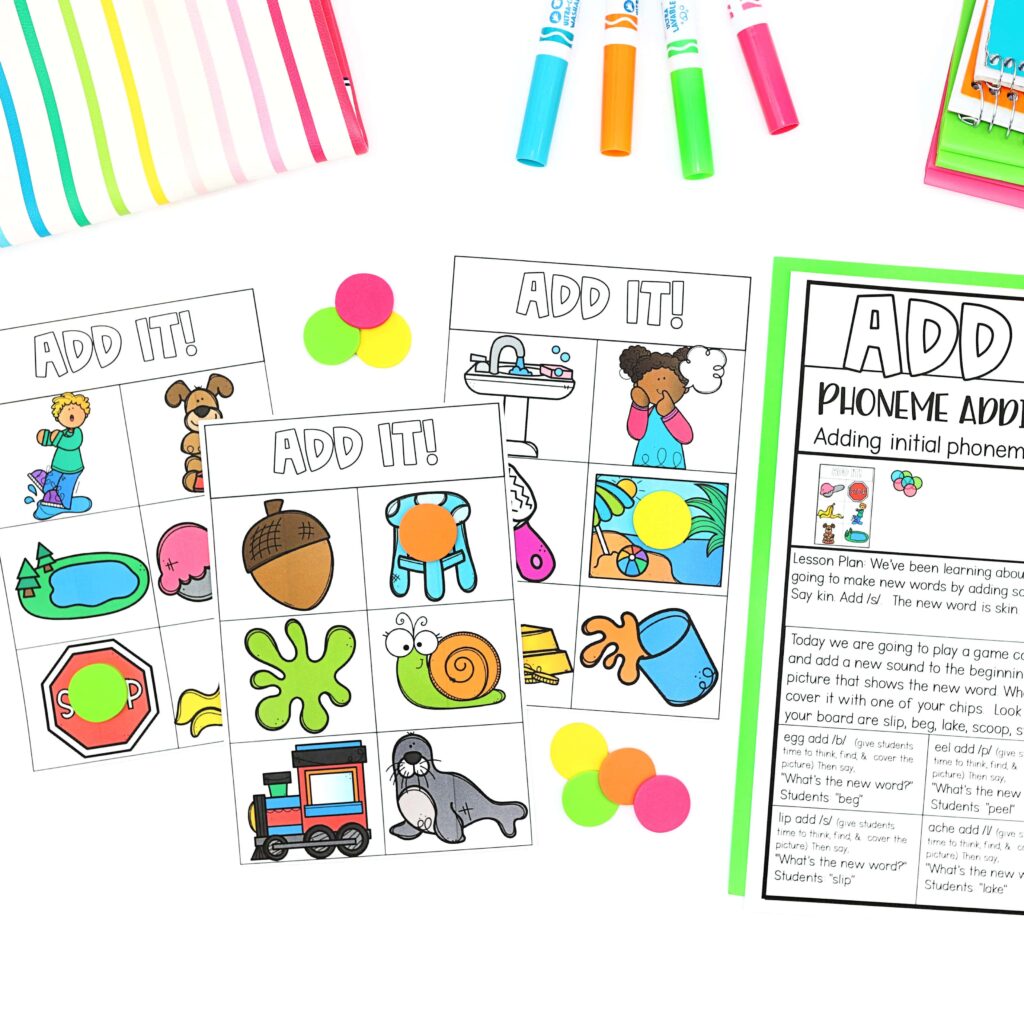 Add It playing cards, plastic chips, and lesson plan