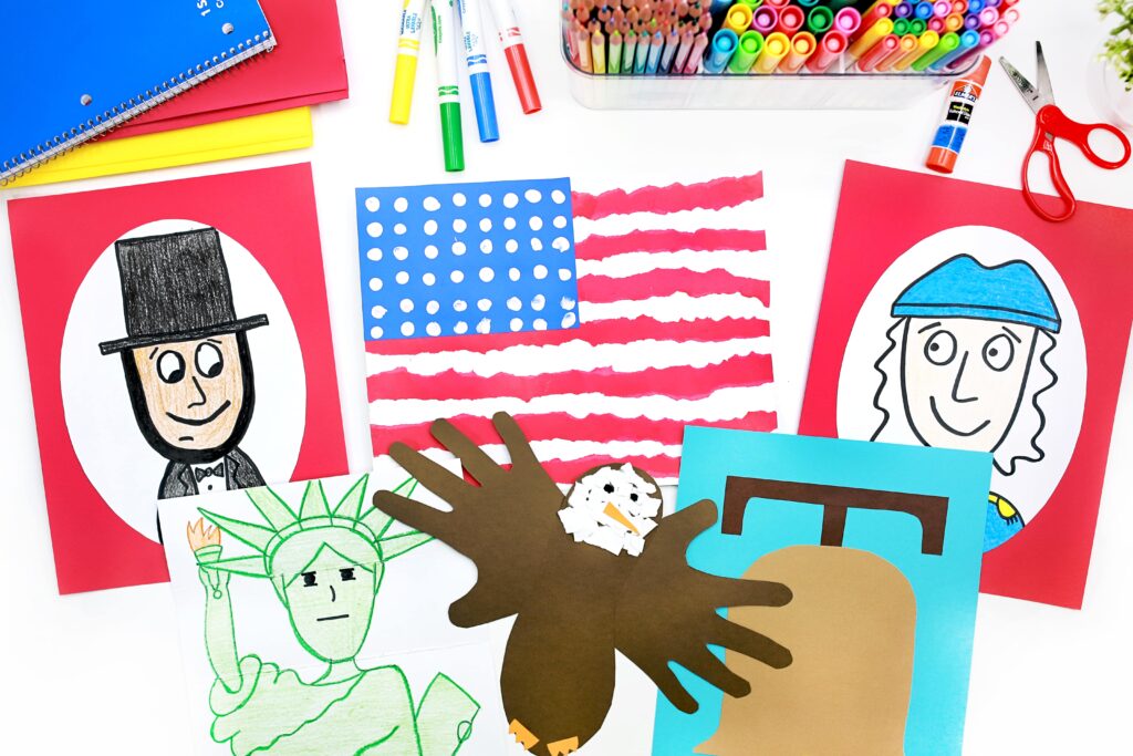 A variety of US symbols crafts