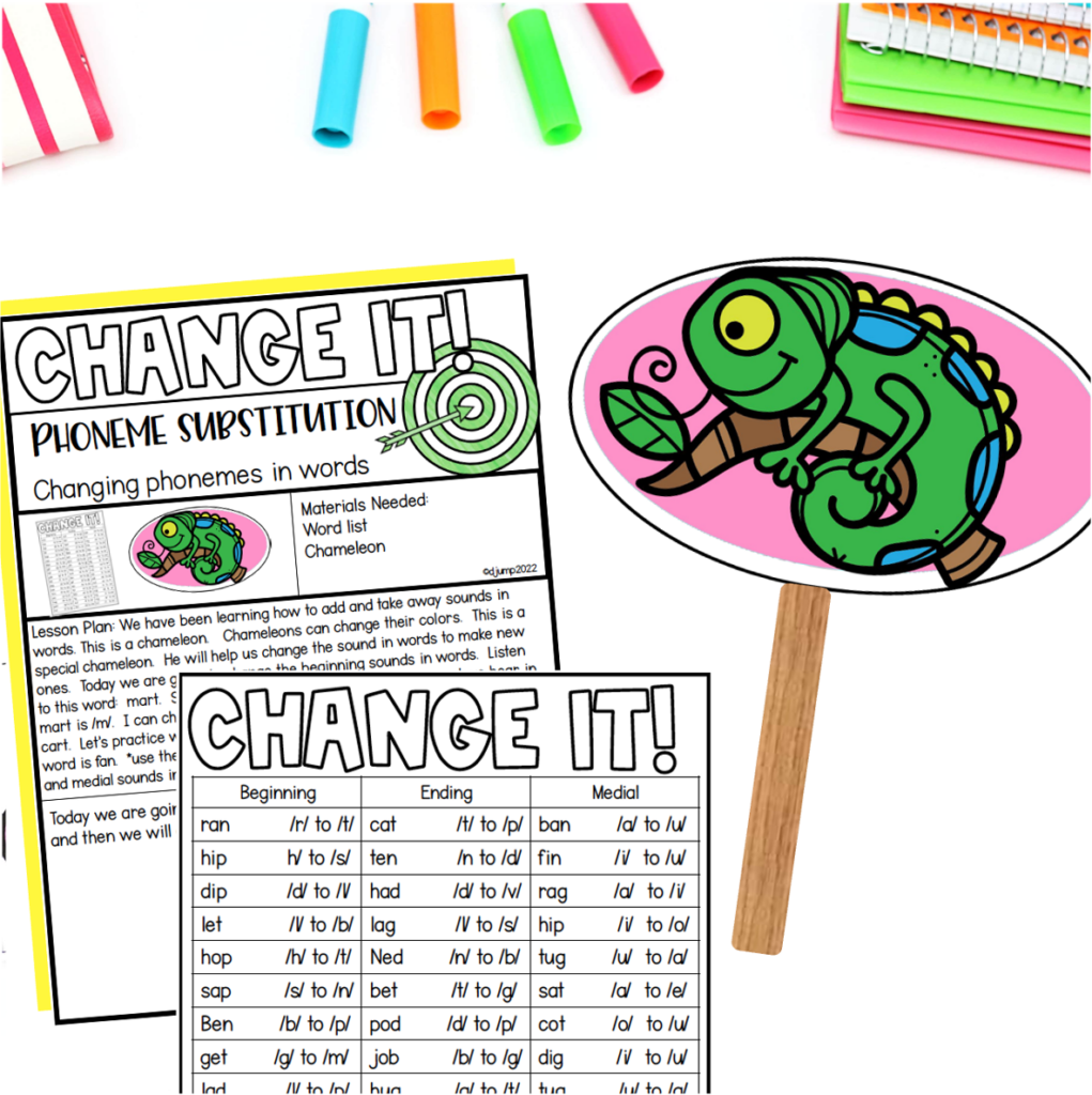Chameleon paper puppet and lesson plans