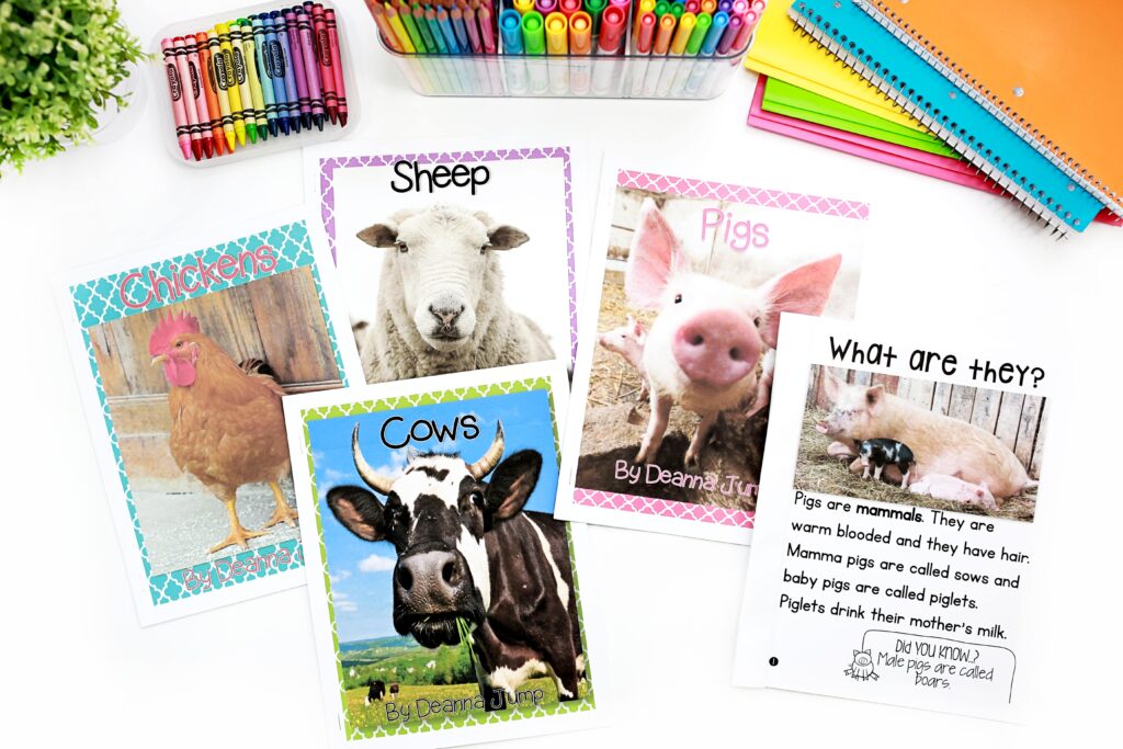 Four nonfiction readers about farm animals