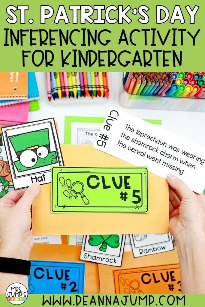 St. Patrick's Day Inferencing Activity for Kindergarten - Pinnable Graphic